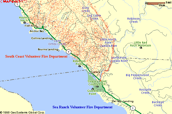 Southern service area map