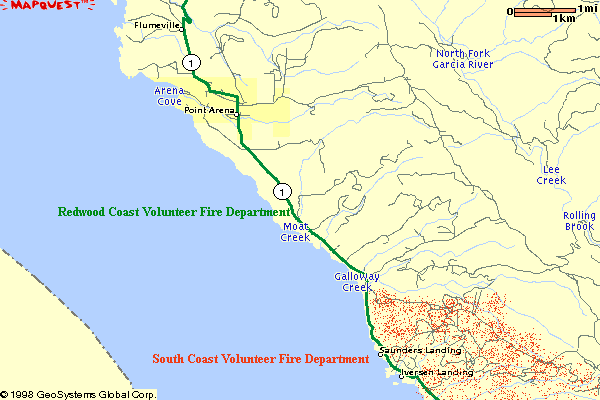Northern service area map